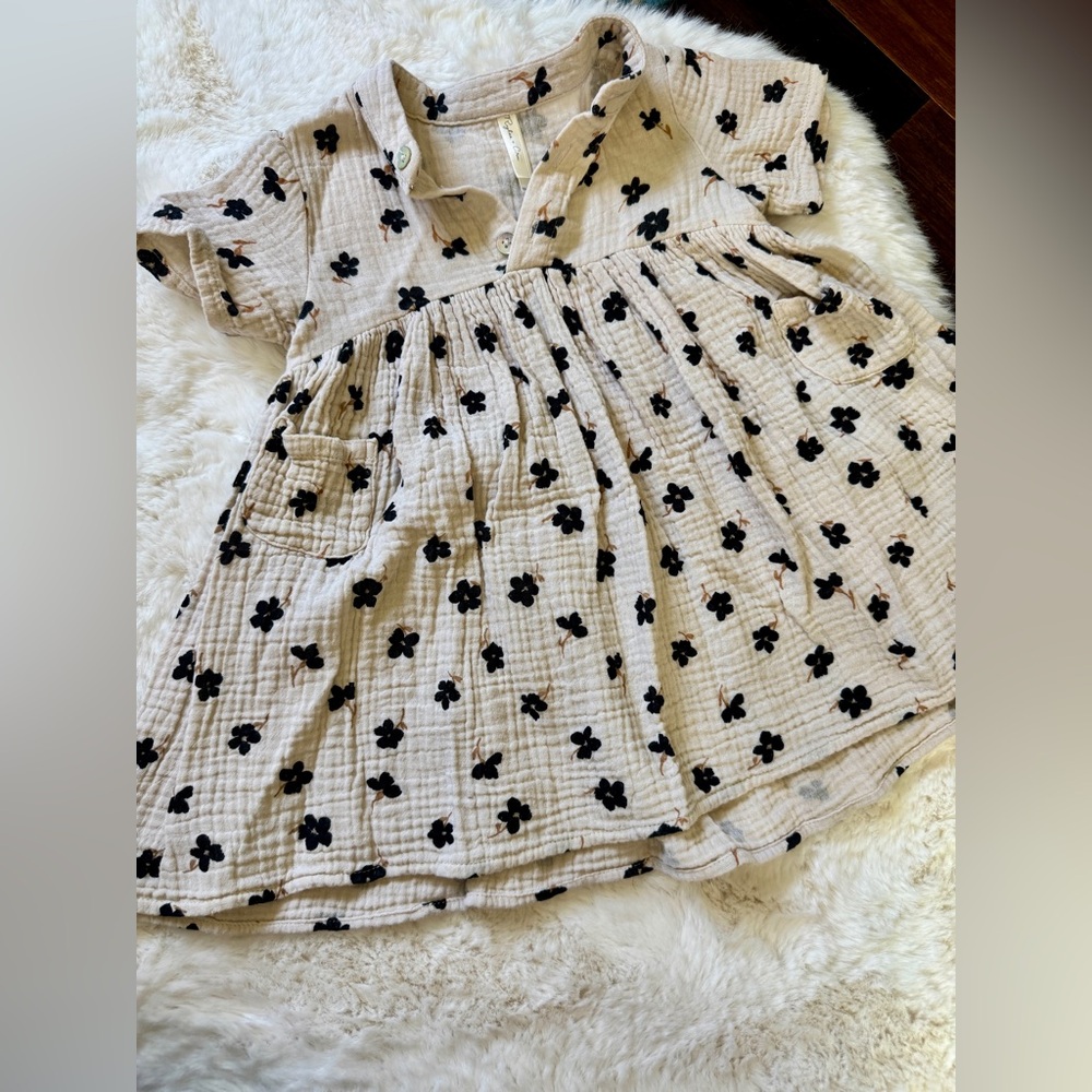 Rylee + Cru Fall Floral Button-Up Dress, sz 12-18m